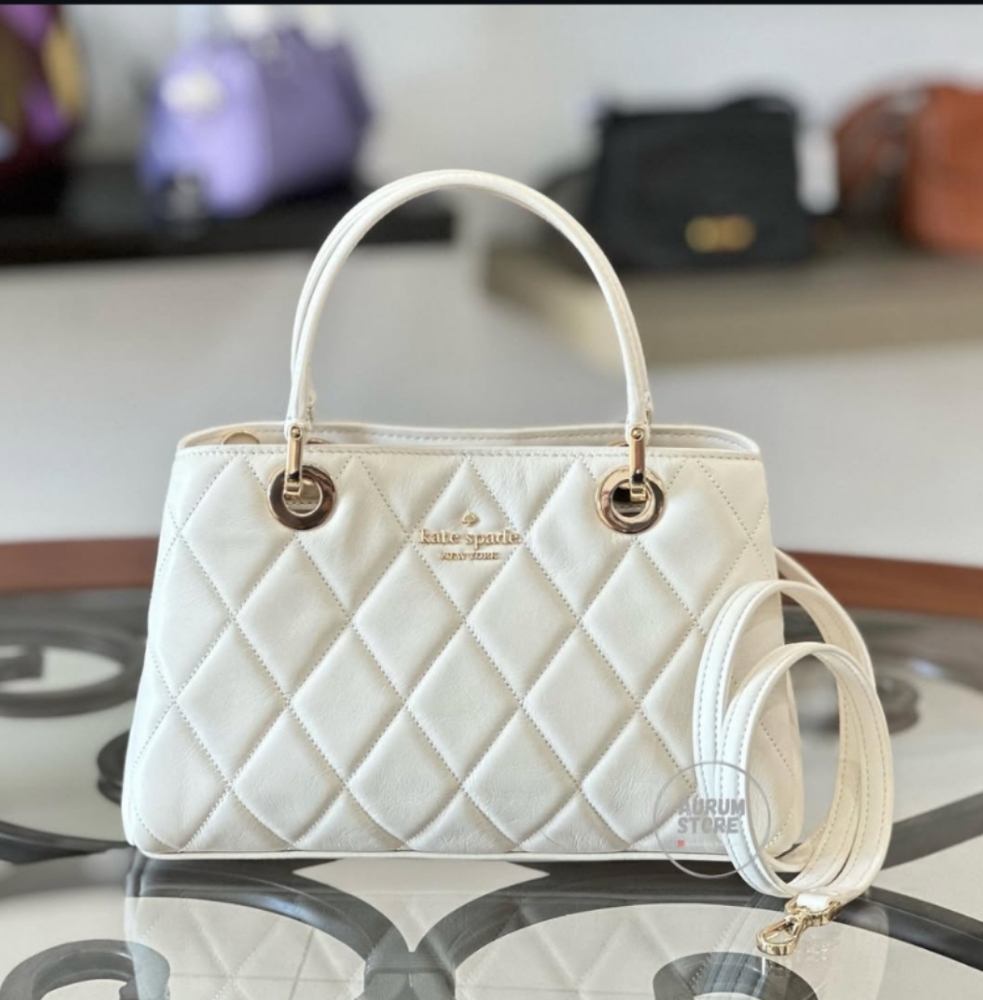 NWT Kate Spade KI849 Carey Small Quilted Sullivan Satchel Crossbody In Meringue